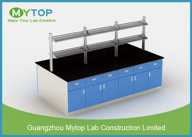 Floor mounted Science Laboratory Furniture With Reagent Rack and Suspended Cabinet
